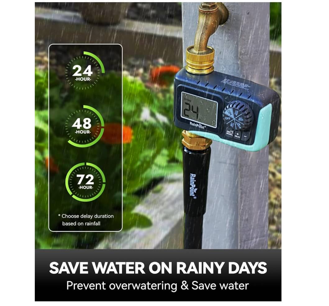 RAINPOINT Sprinkler Timer, 100% Metal Pipe Water Timer for Garden Hose (2PCS)