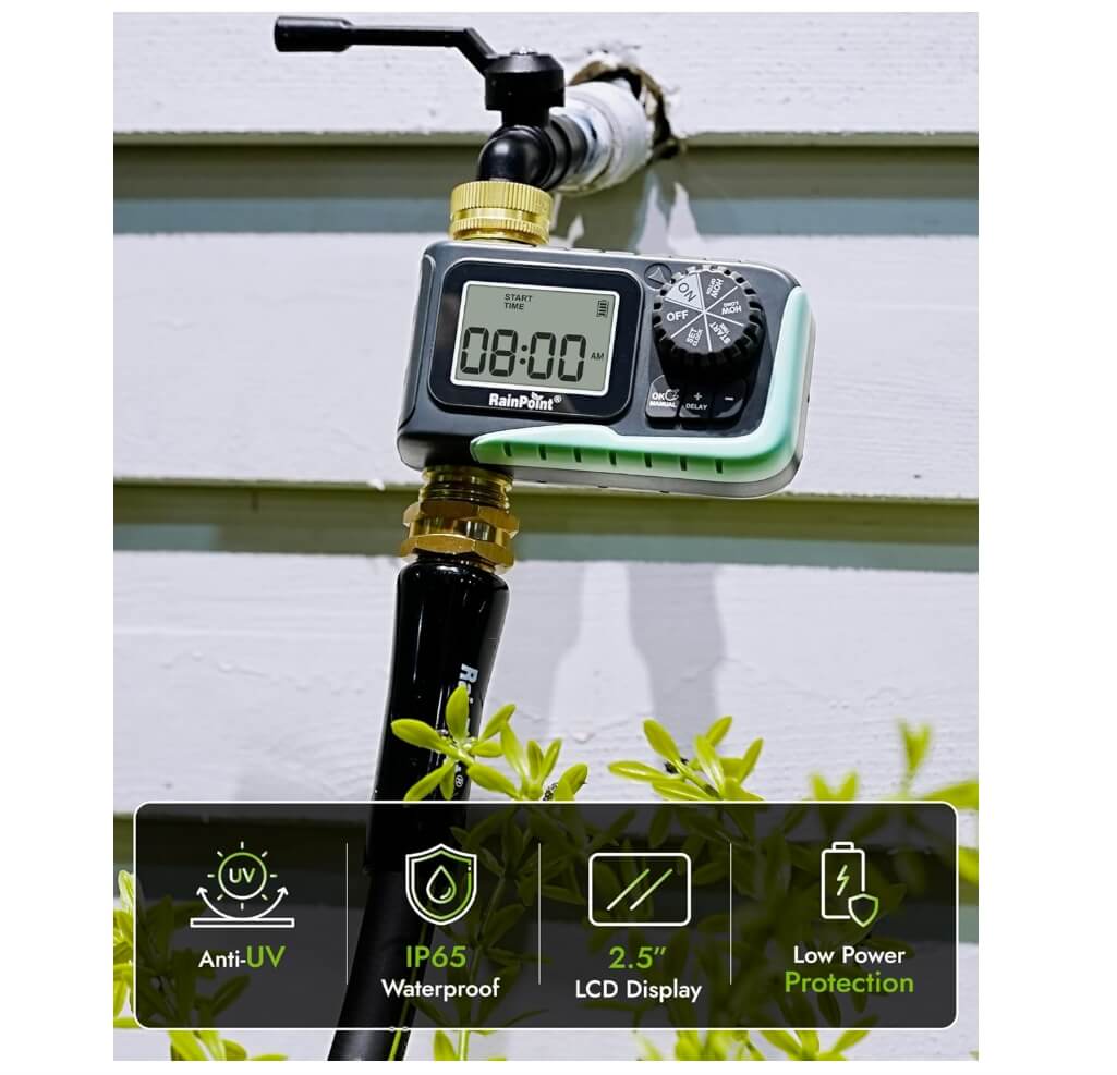 RAINPOINT Sprinkler Timer, 100% Metal Pipe Water Timer for Garden Hose (2PCS)