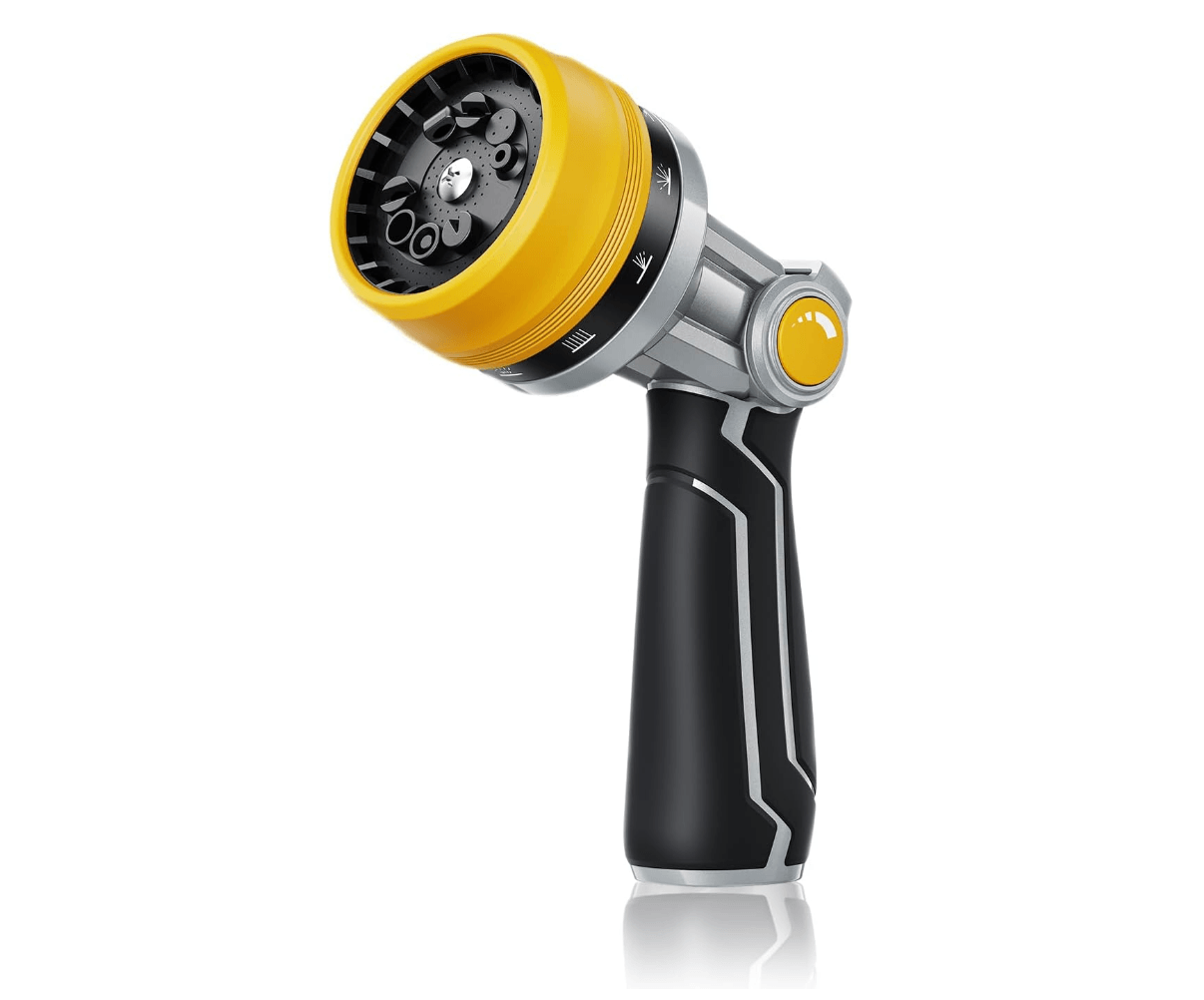 RAINPOINT Full-Metal Garden Hose Nozzle,Yellow