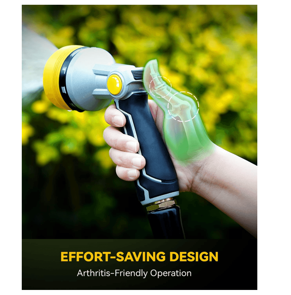 RAINPOINT Full-Metal Garden Hose Nozzle,Yellow