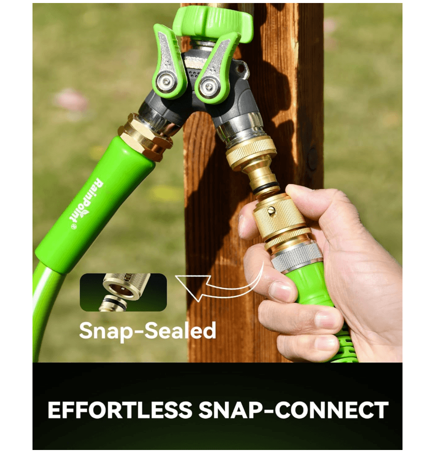RainPoint Brass Garden Hose Quick Connect, 3/4” GHT Heavy Duty Leak-Proof Fittings (4 Sets)