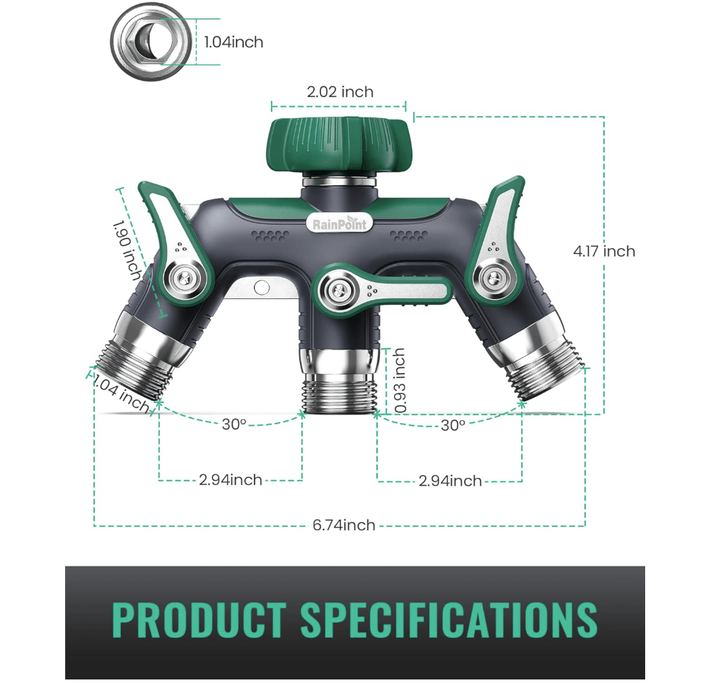 RAINPOINT 3 Way Hose Splitter(Dark Green)