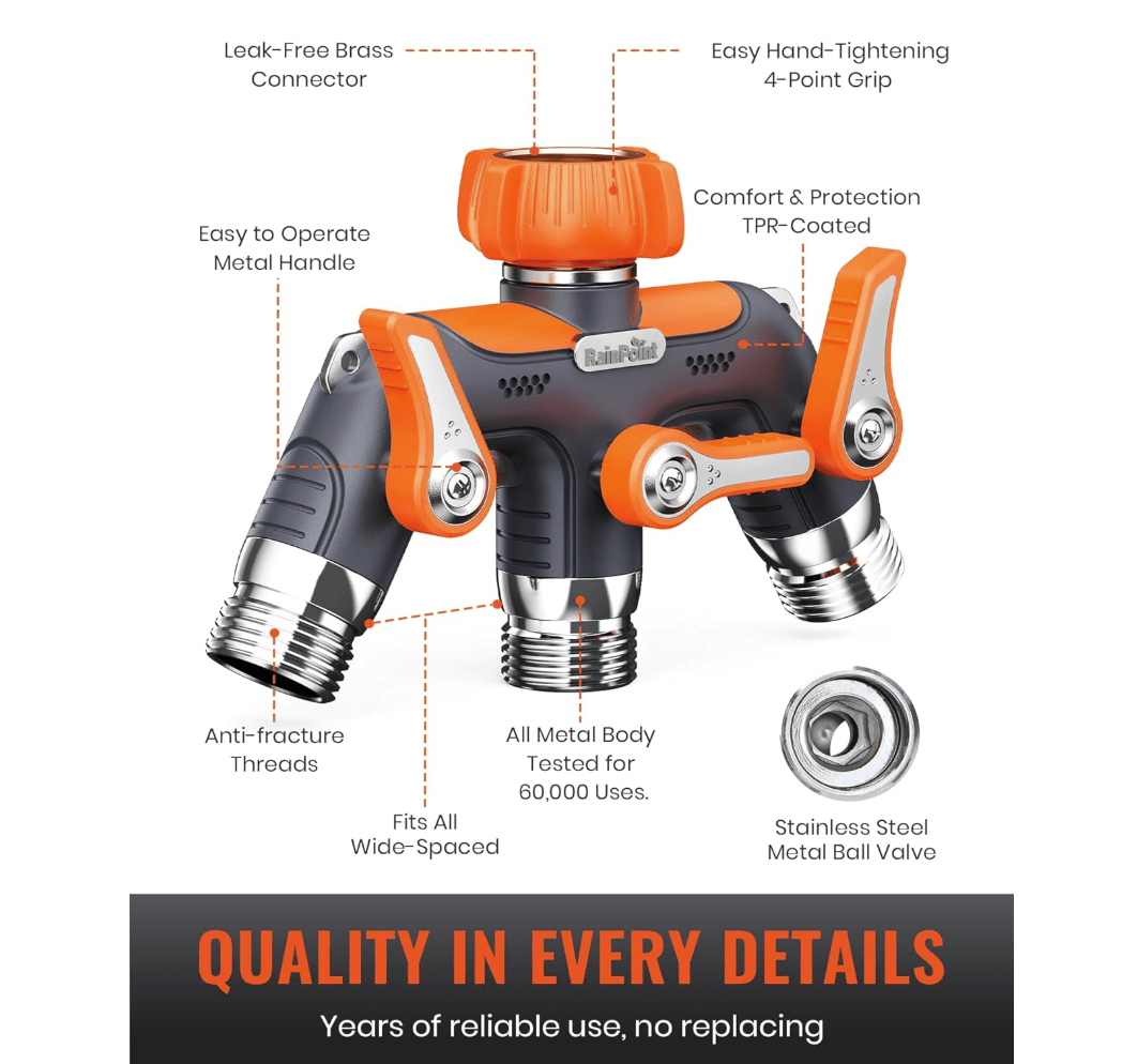 RAINPOINT 3 Way Hose Splitter(Orange)