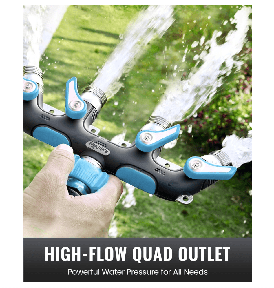 RAINPOINT 4 Way Garden Hose Splitter(Blue)