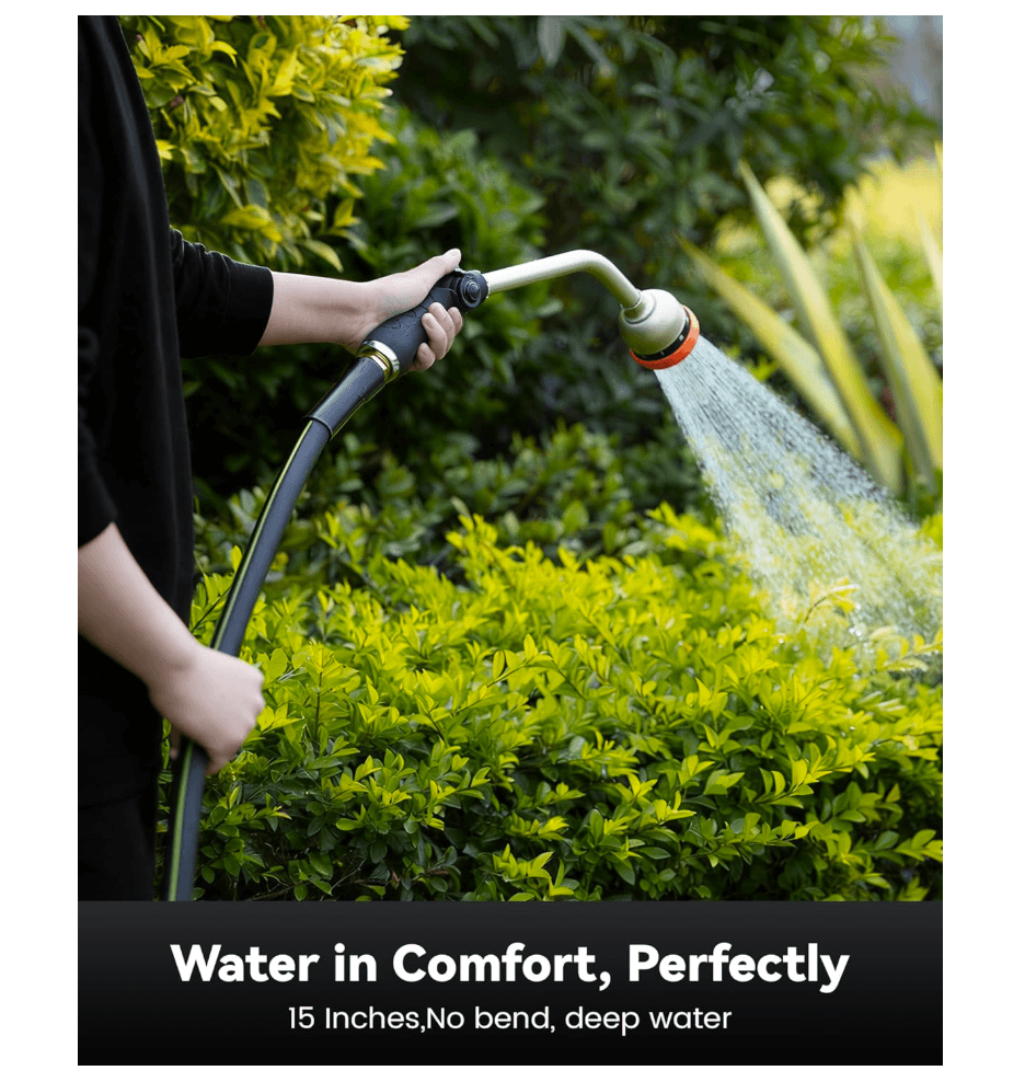 RAINPOINT 16" Metal Watering Wand – 9 Spray Patterns, Garden Hose Nozzle(Orange)