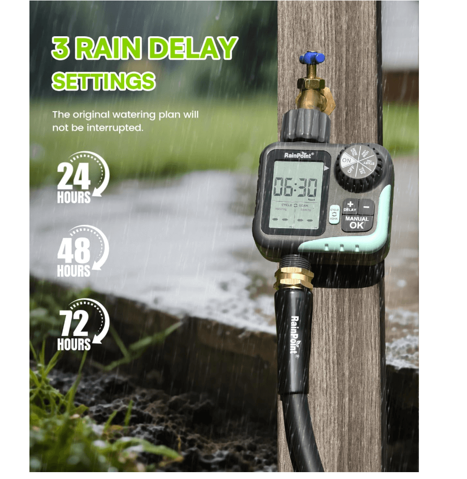RAINPOINT Cycle & Soak Water Timer for Garden Hose