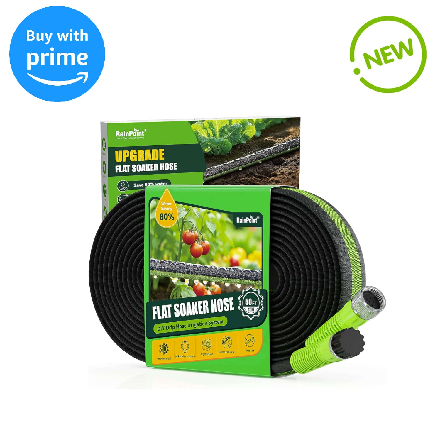 RAINPOINT Flat Soaker Hose 50ft