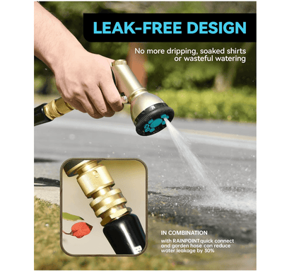 RAINPOINT Garden Hose Nozzle, 9 Spray Patterns Water Hose Nozzle, Blue