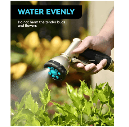 RAINPOINT Garden Hose Nozzle, 9 Spray Patterns Water Hose Nozzle, Blue