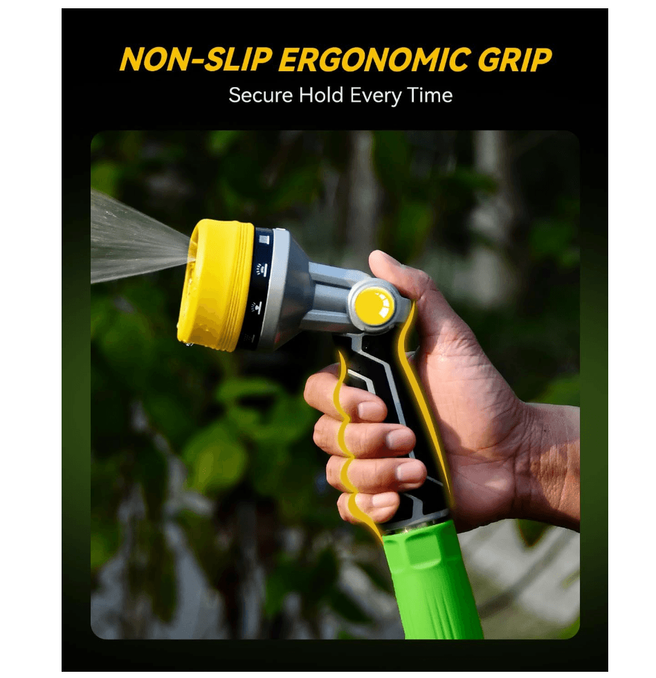 RAINPOINT Full-Metal Garden Hose Nozzle,Yellow