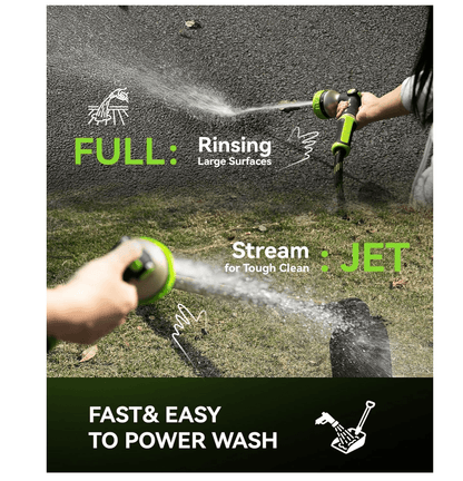 RAINPOINT Heavy Duty Garden Hose Nozzle – 8 Spray Patterns with Thumb Control(Green)