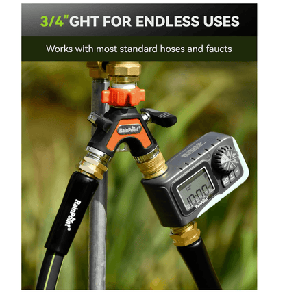 RAINPOINT Garden Hose Splitter 2 Way – All Metal Heavy Duty Water Y Splitter(Orange)