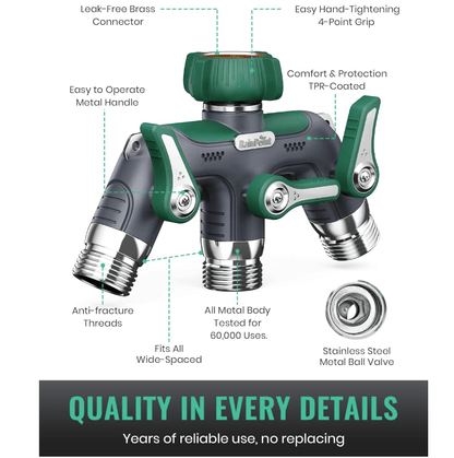 RAINPOINT 3 Way Hose Splitter(Dark Green)