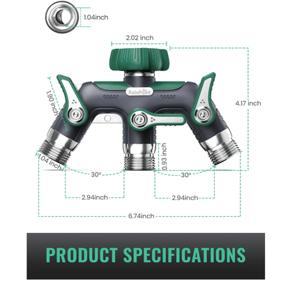 RAINPOINT 3 Way Hose Splitter(Dark Green)