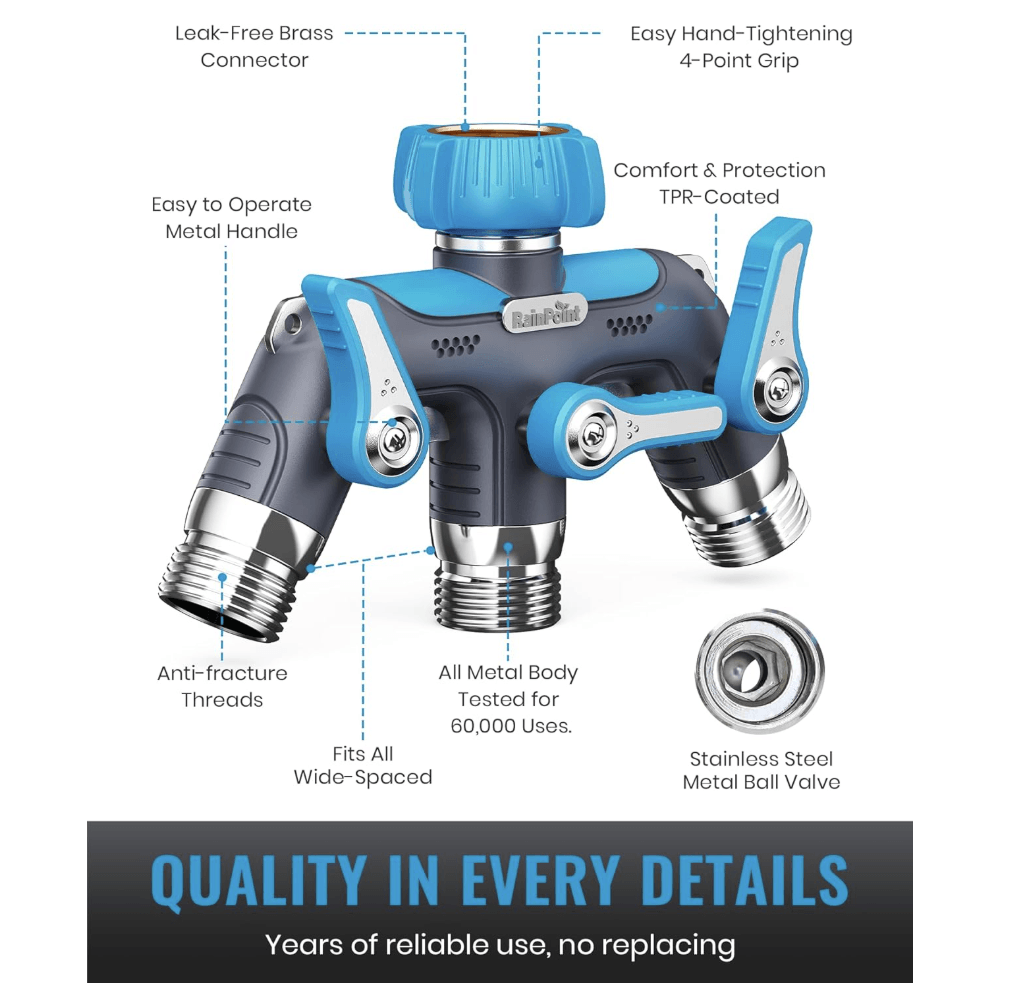 RAINPOINT 3 Way Hose Splitter(Blue)