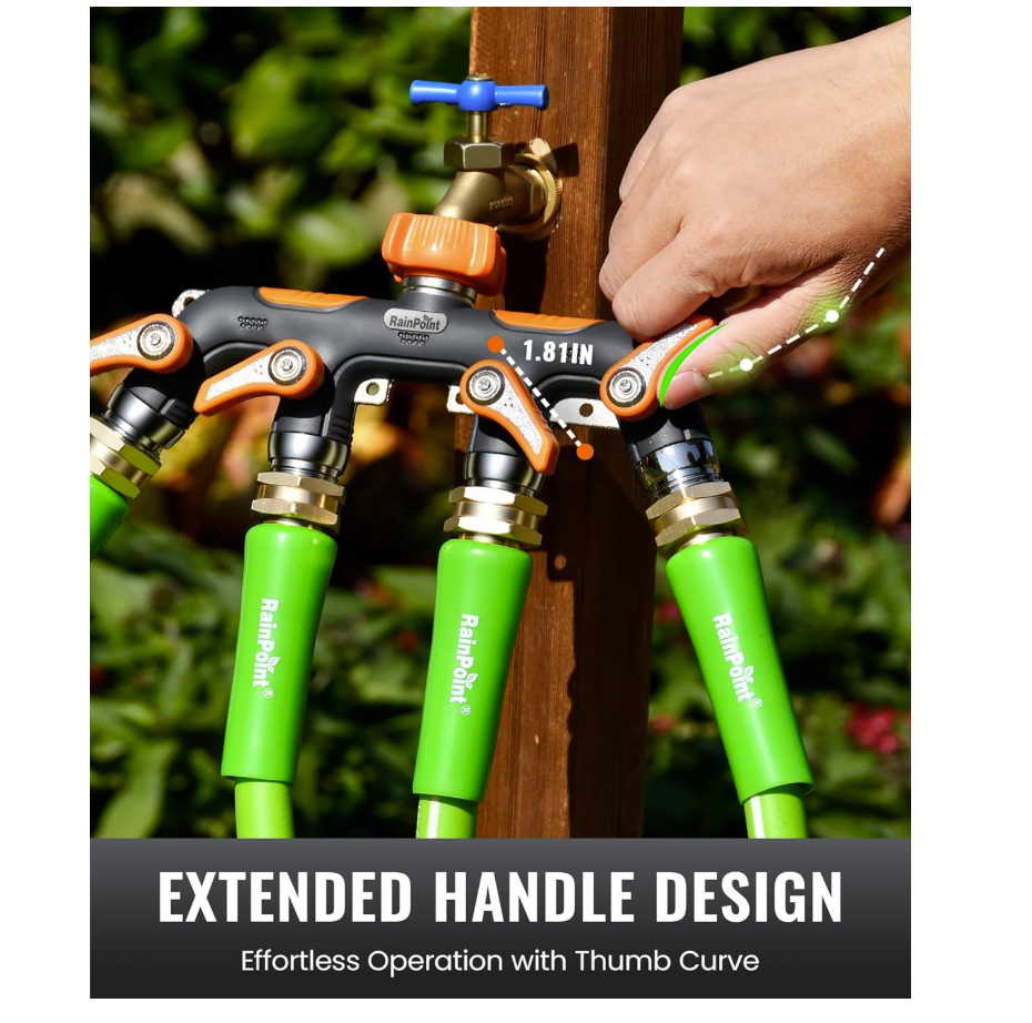 RAINPOINT 4 Way Garden Hose Splitter(Orange)