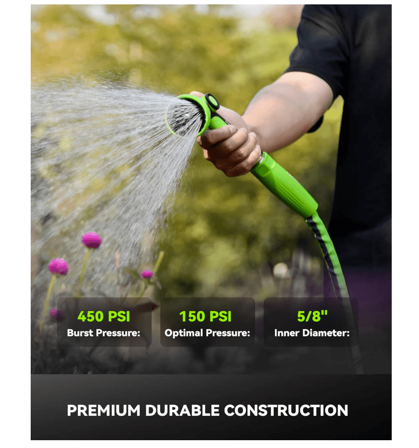 RAINPOINT Garden Hose 100FT, 3/4" Fittings