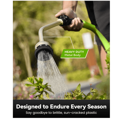 RAINPOINT 16" Metal Watering Wand – 9 Spray Patterns, Garden Hose Nozzle(Black)