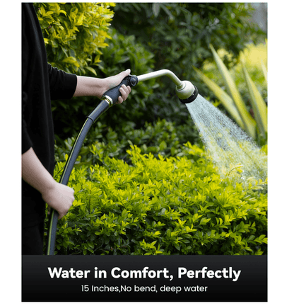 RAINPOINT 16" Metal Watering Wand – 9 Spray Patterns, Garden Hose Nozzle(Black)