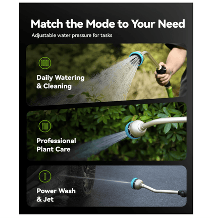RAINPOINT 16" Metal Watering Wand – 9 Spray Patterns, Garden Hose Nozzle(Blue)