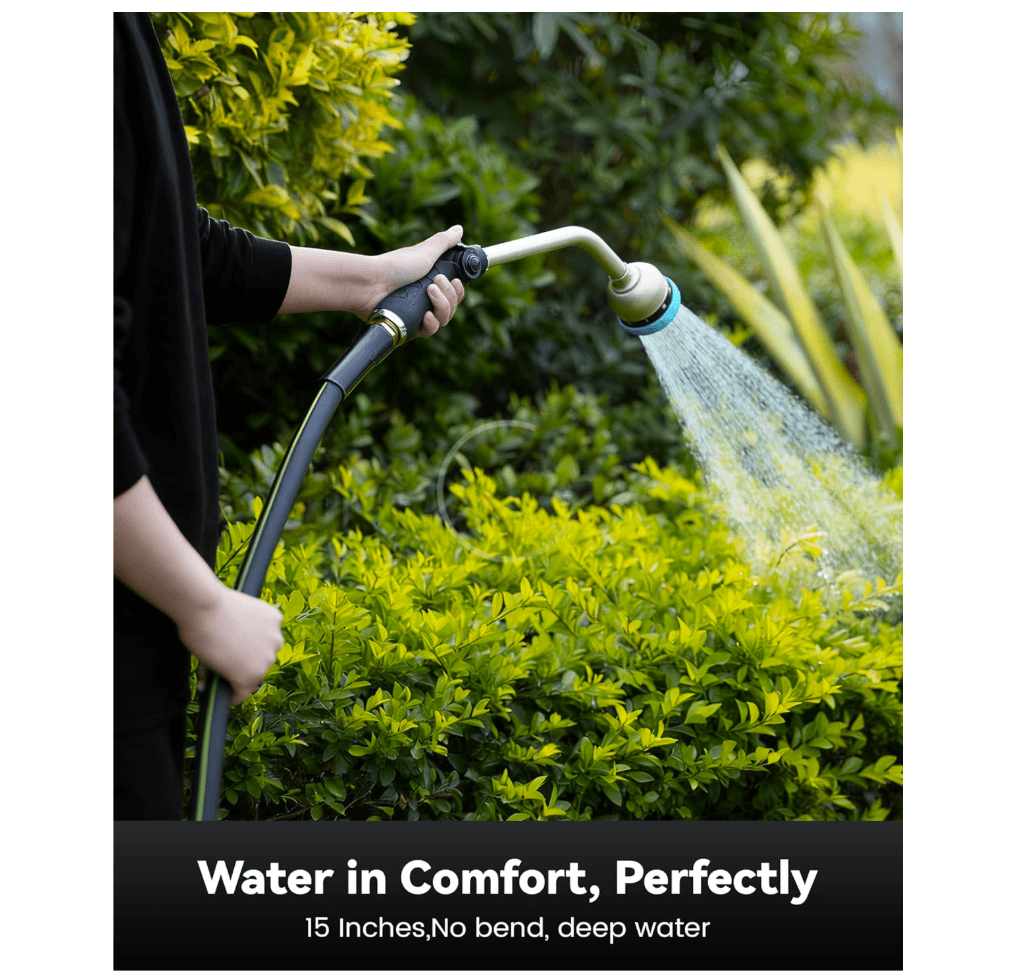 RAINPOINT 16" Metal Watering Wand – 9 Spray Patterns, Garden Hose Nozzle(Blue)