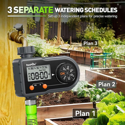 2er-Pack RainPoint Programmierbares automatisches/manuelles Bewässerungssystem, 1 Ausgang