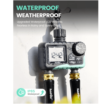 RainPoint 2-Zone Digital Sprinkler Timer, Hose Water Timer
