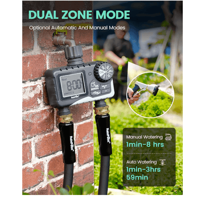 RainPoint 2-Zone Digital Sprinkler Timer, Hose Water Timer